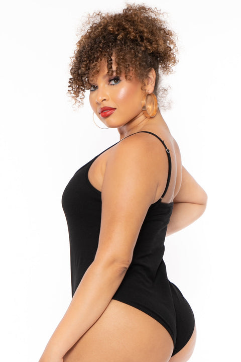 Plus Size Jersey Girl Bodysuit - Black