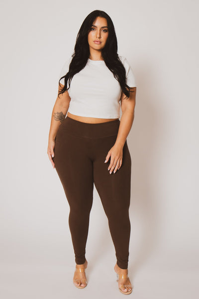 Plus Size Ember Leggings - Brown