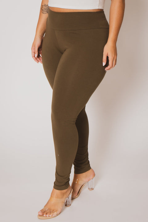 Plus Size Ember Leggings - Olive