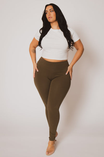 Plus Size Ember Leggings - Olive