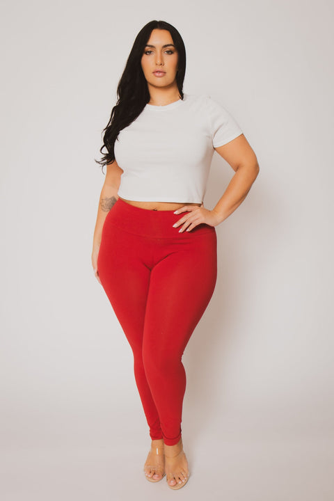 Plus Size Ember Leggings - Red