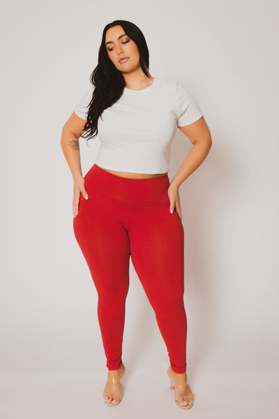 Plus Size Ember Leggings - Red