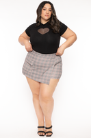 Plus Size Karalline Plaid Skort-Multi