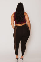 Plus Size Leylani High Waist Mesh Leggings - Black