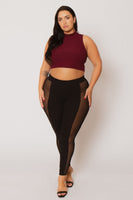 Plus Size Leylani High Waist Mesh Leggings - Black