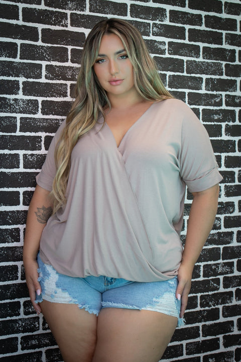 Plus Size Riven  Denim Short - Light Wash