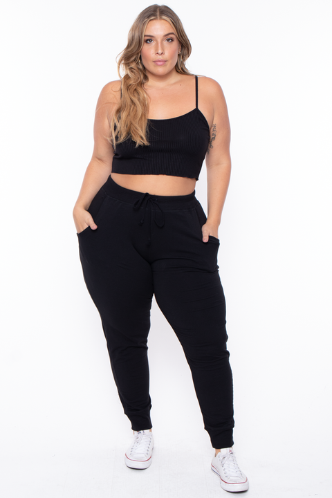 Plus Size Sweat Jogger - Black