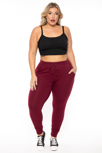 Plus Size Sweat Jogger - Burgundy