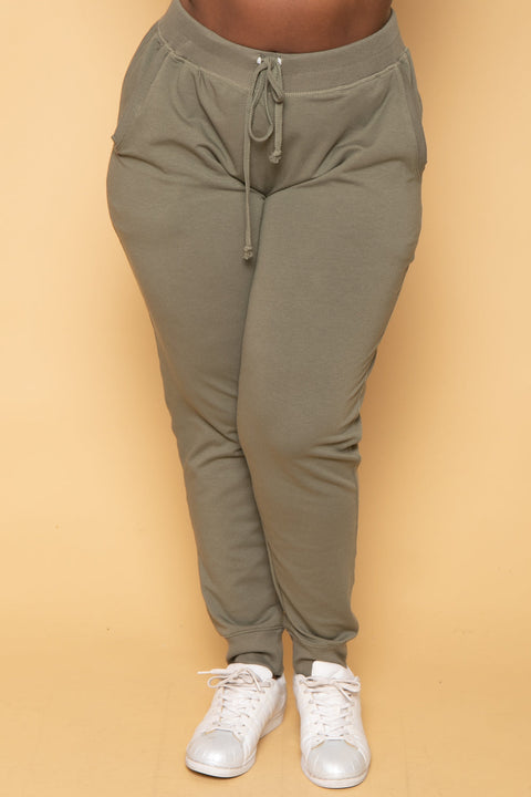 Plus Size Sweat Jogger - Olive