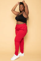 Plus Size Sweat Jogger - Red