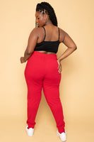 Plus Size Sweat Jogger - Red
