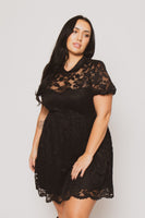 Plus Size Adeline Lace Dress - Black