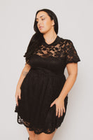 Plus Size Adeline Lace Dress - Black