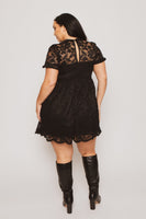 Plus Size Adeline Lace Dress - Black
