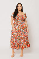 Plus Size Arden Floral Romance Dress - Orange