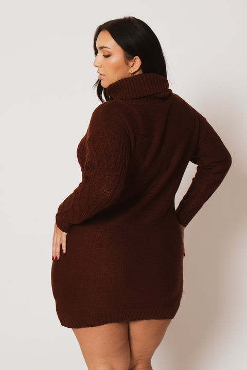 Plus Size Camille Sweater Dress - Brick