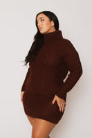 Plus Size Camille Sweater Dress - Brick