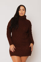 Plus Size Camille Sweater Dress - Brick
