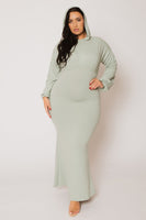 Plus Size Cool Comfort Hoodie Dress - Sage