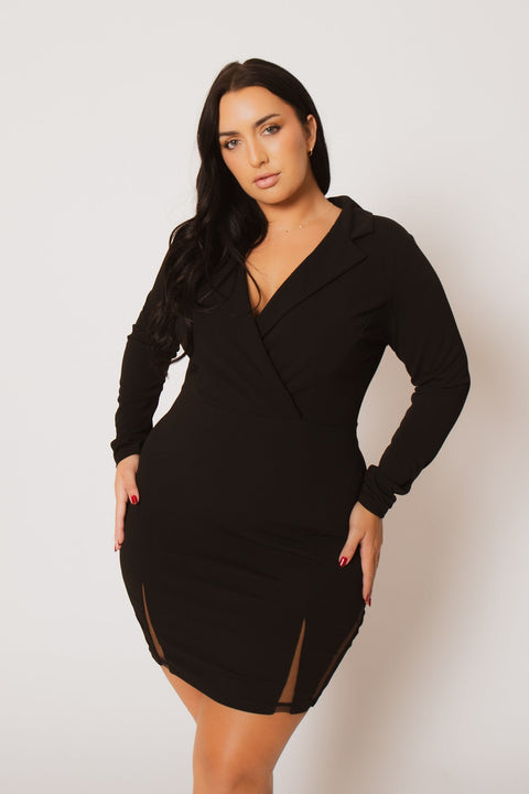 Plus Size Danica Blazer Dress - Black