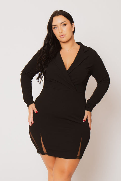 Plus Size Danica Blazer Dress - Black