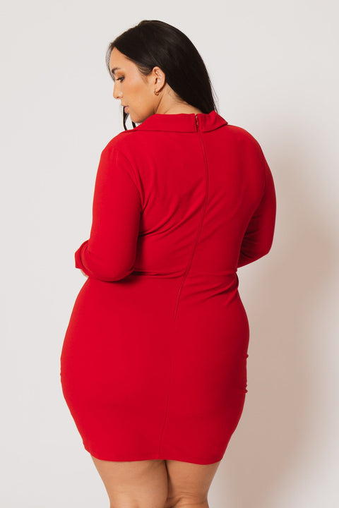 Plus Size Danica Blazer Dress - Red