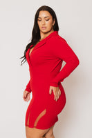 Plus Size Danica Blazer Dress - Red