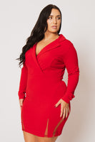 Plus Size Danica Blazer Dress - Red