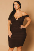 Plus Size Divine Pearl Dress - Brown