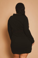 Plus Size Effortless Belted Dress - Black