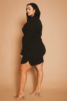 Plus Size Effortless Belted Dress - Black