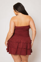 Plus Size Glimmer Nights Dress - Burgundy