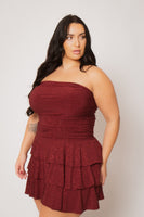 Plus Size Glimmer Nights Dress - Burgundy