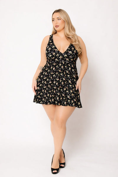 Plus Size Jeanine  Flare Dress - Black