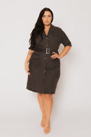 Plus Size  Juliana  Denim  Dress - Charcoal