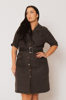 Plus Size  Juliana  Denim  Dress - Charcoal