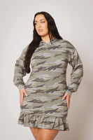 Plus Size Kacey Hoodie Mini Dress - Green