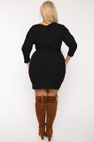 Plus Size Leila Off Shoulder  Dress - Black