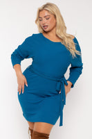 Plus Size Leila Off Shoulder  Dress -Teal