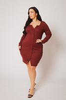 Plus Size Liana Knit Dress - Burgundy
