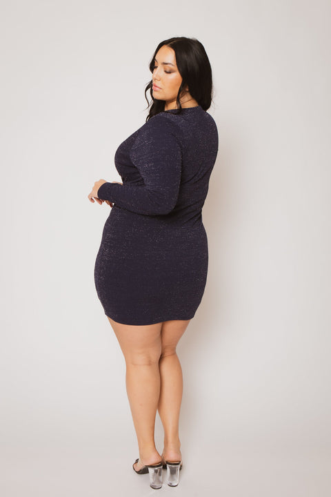 Plus Size Luxe Desire Dress - Navy