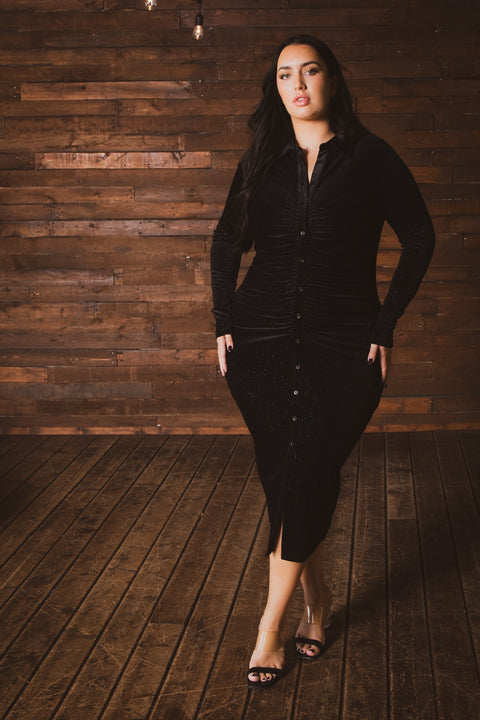 Plus Size Midnight Luxe Dress - Black