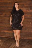Plus Size Midnight Sparkle Dress - Black