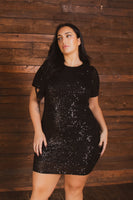 Plus Size Midnight Sparkle Dress - Black