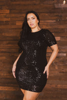 Plus Size Midnight Sparkle Dress - Black