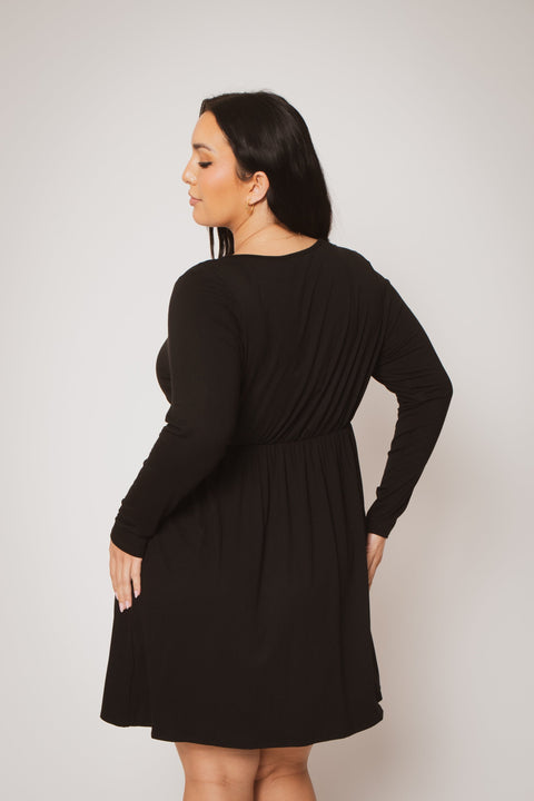 Plus Size Monroe Wrap Dress - Black