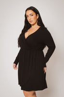 Plus Size Monroe Wrap Dress - Black