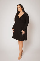 Plus Size Monroe Wrap Dress - Black