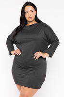 Plus Size Noir Cowl Neck  Dress - Charcoal