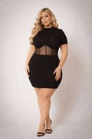 Plus Size Nova Mini Dress - Black